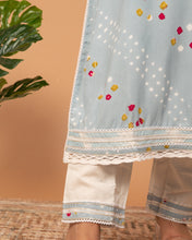 Load image into Gallery viewer, Powder Blue Straight Suit Set with Tie Dye Dupatta