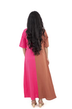 Load image into Gallery viewer, Linen Half &amp; Half Pink Dress
