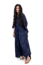 Load image into Gallery viewer, V-Neck Blue Rayon Kaftan
