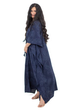 Load image into Gallery viewer, V-Neck Blue Rayon Kaftan
