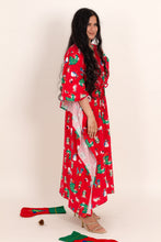 Load image into Gallery viewer, Red Christmas Tree Flannel Kaftan
