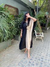 Load image into Gallery viewer, Monochrome Linen Kaftan Dress
