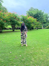 Load image into Gallery viewer, Black Rose Cotton Kaaftan Set
