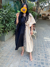 Load image into Gallery viewer, Monochrome Linen Kaftan Dress
