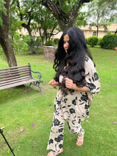 Load image into Gallery viewer, Black Rose Cotton Kaaftan Set
