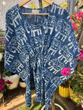 Load image into Gallery viewer, Blue Elephant Print Kaaftan
