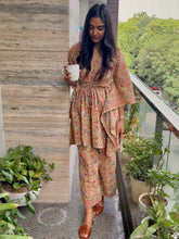 Load image into Gallery viewer, Green Floral Print Kaaftan Set
