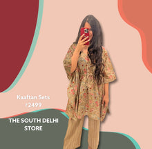 Load image into Gallery viewer, Brown Floral Kaaftan (Only Top - Free Sized)
