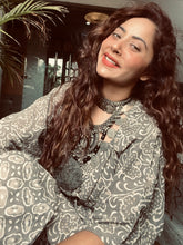 Load image into Gallery viewer, Grey Printed Kaaftan Set
