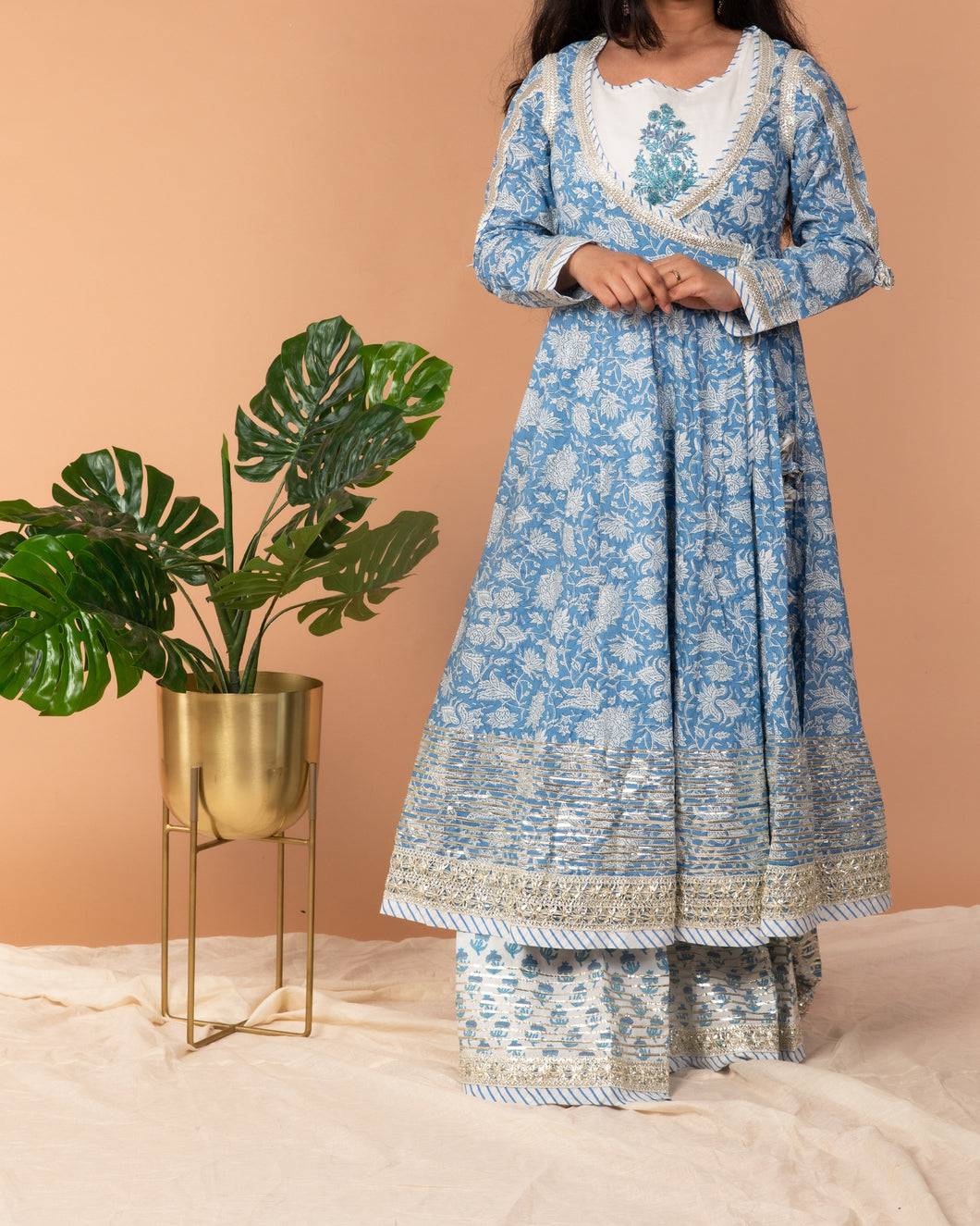 The Festive Edit - Blue Angrakha Anarkali